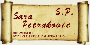 Sara Petraković vizit kartica
